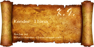 Kender Ilona névjegykártya