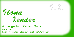 ilona kender business card